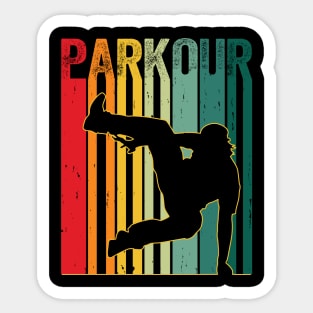 Vintage Style Distressed Parkour Retro Silhouette Sticker